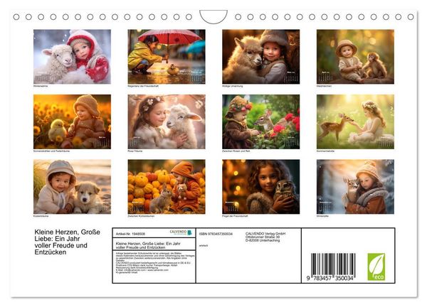 Produktbild: Kleine Herzen, Gro&szlig;e Liebe: Ein Jahr voller Freude und Entz&uuml;cken (Wandkalender 2026 DIN A4 quer), CALVENDO Monatskalender
