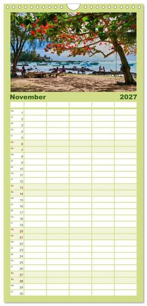 Produktbild: Familienplaner 2027 - Mauritius - Sch&ouml;nheit im Indischen Ozean mit 5 Spalten (Wandkalender, 21 x 45 cm) CALVENDO