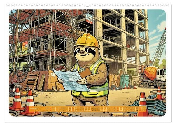 Produktbild: Lustiges Faultier im Beruf - Comic (hochwertiger Premium Wandkalender 2027 DIN A2 quer), Kunstdruck in Hochglanz
