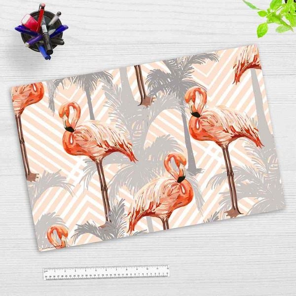 Produktbild: Cover-your-desk Schreibtischunterlage f&uuml;r Kinder und Erwachsene Flamingos & Palmen, aus hochwertigem Vinyl, 60 x 40 cm