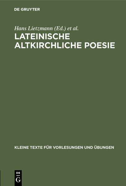 Produktbild: Lateinische altkirchliche Poesie