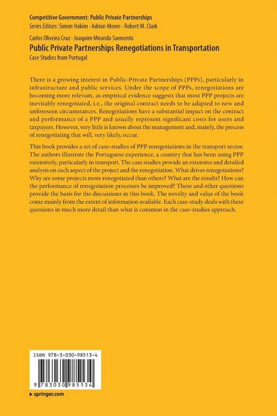 Produktbild: Public Private Partnerships Renegotiations in Transportation