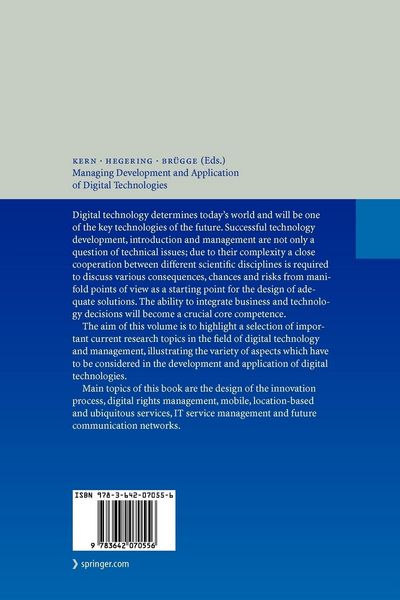 Produktbild: Managing Development and Application of Digital Technologies
