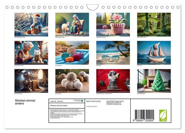 Produktbild: Stricken einmal anders (Wandkalender 2026 DIN A4 quer), CALVENDO Monatskalender