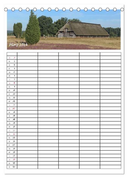 Produktbild: L&uuml;neburger Heide - Faszinierend sch&ouml;n (Tischkalender 2026 DIN A5 hoch), CALVENDO Monatskalender