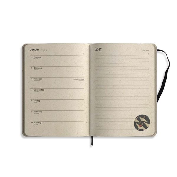 Produktbild: matabooks &ndash; A5 Kalender Samaya 2027 Farbe: Pond Green (DE/EN)