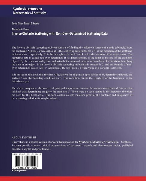 Produktbild: Inverse Obstacle Scattering with Non-Over-Determined Scattering Data