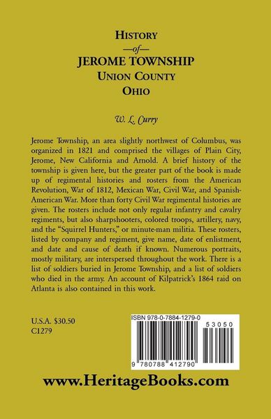 Produktbild: History of Jerome Township, Union County, Ohio