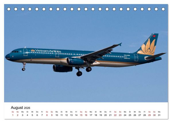 Produktbild: Flugzeuge von Airbus 2026 (Tischkalender 2026 DIN A5 quer), CALVENDO Monatskalender