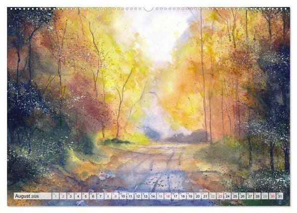 Produktbild: B&auml;ume in Aquarell (Wandkalender 2026 DIN A2 quer), CALVENDO Monatskalender