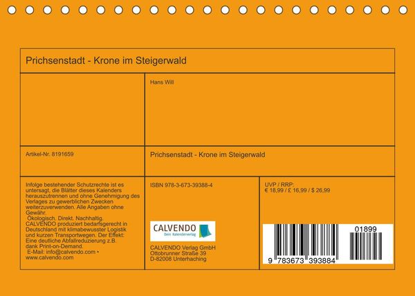 Produktbild: Prichsenstadt - Krone im Steigerwald (Tischkalender 2022 DIN A5 quer)