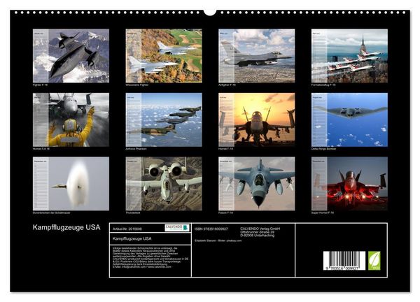 Produktbild: Kampfflugzeuge USA (hochwertiger Premium Wandkalender 2026 DIN A2 quer), Kunstdruck in Hochglanz