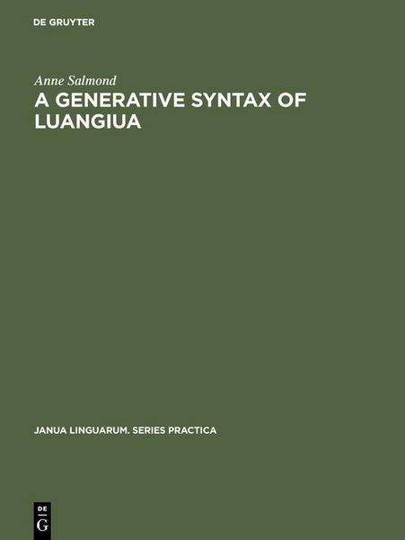 Produktbild: A Generative Syntax of Luangiua