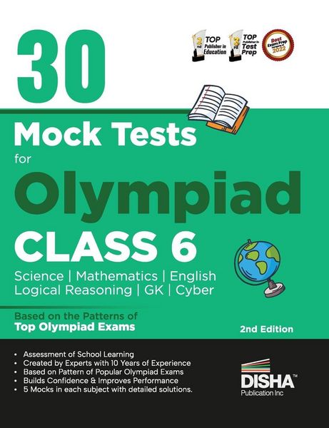 Produktbild: 30 Mock Test Series for Olympiads Class 6 Science, Mathematics, English, Logical Reasoning, GK/ Social & Cyber 2nd Edition