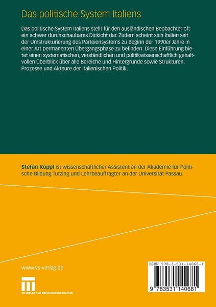 Produktbild: Das politische System Italiens