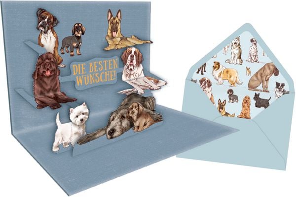 Produktbild: Pop-up-Gru&szlig;karte &ndash; I love Dogs