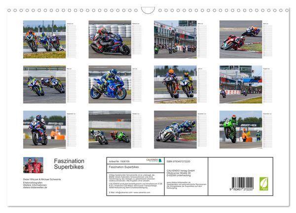 Produktbild: Faszination Superbikes (Wandkalender 2026 DIN A3 quer), CALVENDO Monatskalender