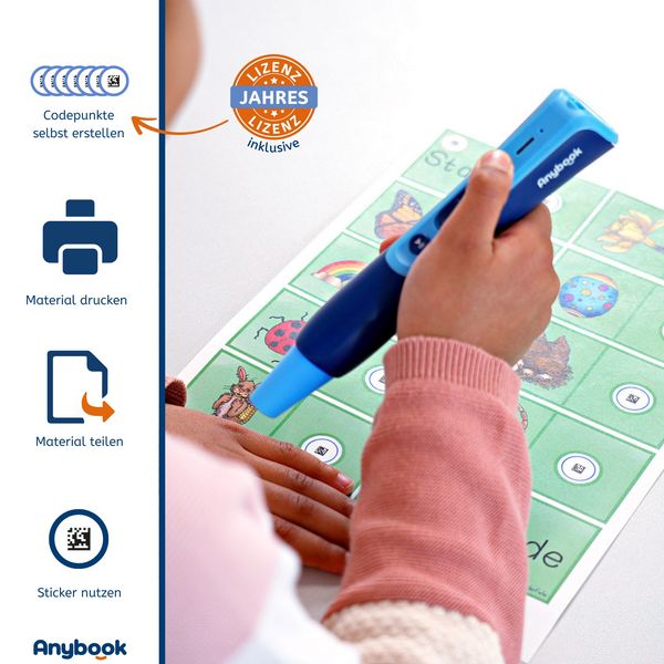Produktbild: Anybook Pro Audiostift inkl. Jahreslizenz f&uuml;r Codes zum Drucken & Kopieren