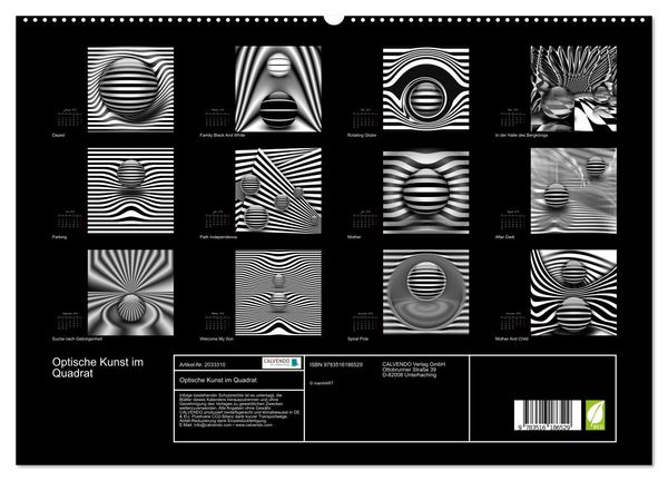 Produktbild: Optische Kunst im Quadrat (hochwertiger Premium Wandkalender 2026 DIN A2 quer), Kunstdruck in Hochglanz