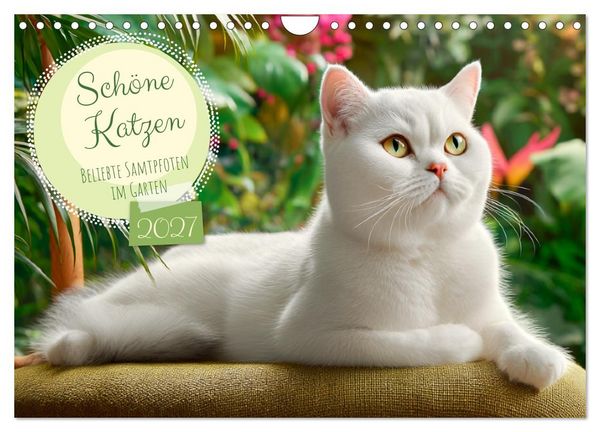 Produktbild: Sch&ouml;ne Katzen. Beliebte Samtpfoten im Garten (Wandkalender 2027 DIN A4 quer), CALVENDO Monatskalender