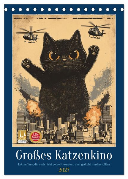 Produktbild: Gro&szlig;es Katzenkino (Tischkalender 2027 DIN A5 hoch), CALVENDO Monatskalender