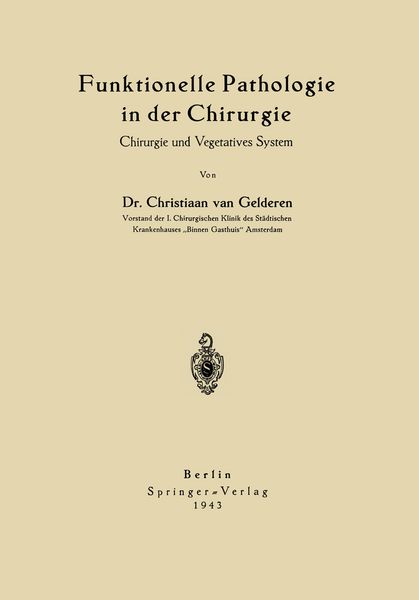 Produktbild: Funktionelle Pathologie in der Chirurgie