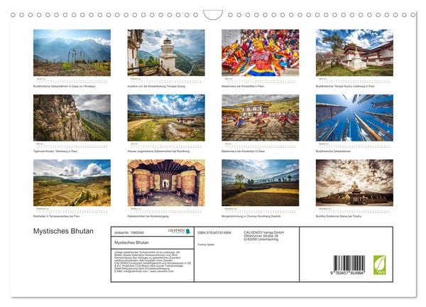 Produktbild: Mystisches Bhutan (Wandkalender 2026 DIN A3 quer), CALVENDO Monatskalender