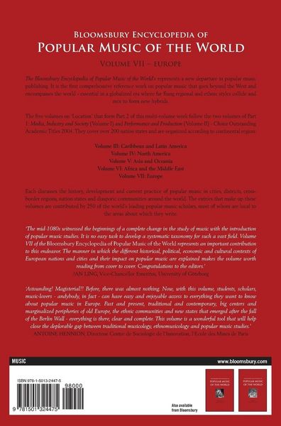 Produktbild: Bloomsbury Encyclopedia of Popular Music of the World, Volume 7