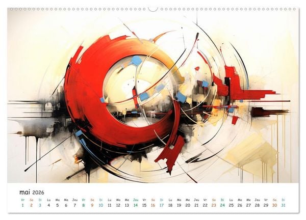 Produktbild: L'art abstrait en mouvement (Calendrier mural 2026 DIN A2 vertical) calendrier de bureau