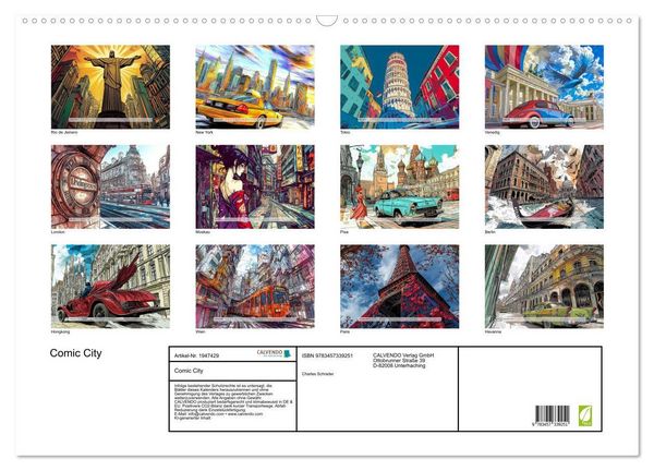 Produktbild: Comic City (Wandkalender 2026 DIN A2 quer), CALVENDO Monatskalender