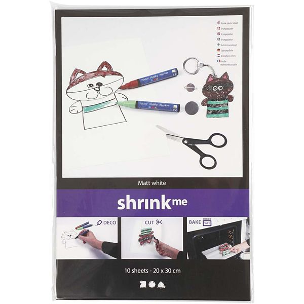 Produktbild: Creativ Company Schrumpffolienplatten Plastikschrumpfplatten, Mattwei&szlig;, 20x30 cm, Dicke 0,3 mm, 10 Blatt/ Kreativ Box