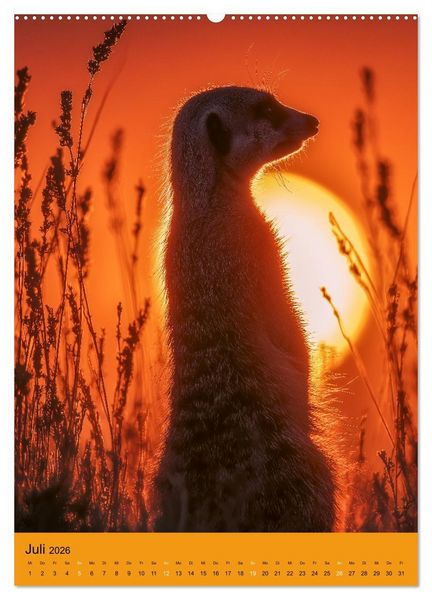 Produktbild: Die Erdm&auml;nnchen Familie - Kalender der niedlichen Tiere (Wandkalender 2026 DIN A2 hoch), CALVENDO Monatskalender