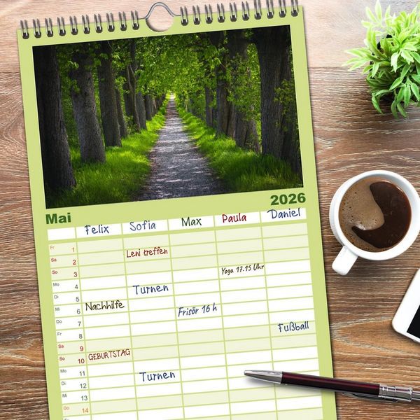 Produktbild: Familienplaner 2026 - Magischer Harzwald mit 5 Spalten (Wandkalender, 21 x 45 cm) CALVENDO