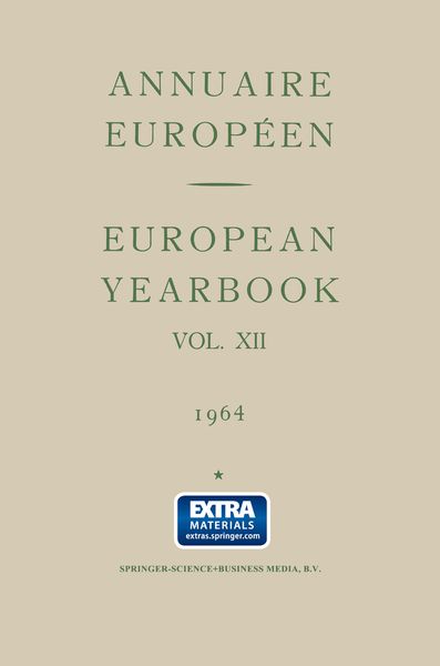 Produktbild: Annuaire Europ&eacute;en Vol. Xii European Yearbook