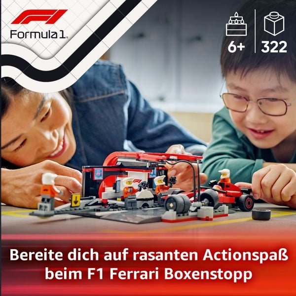 Produktbild: LEGO City F1 Boxenstopp mit Boxencrew und Ferrari Flitzer Bauset 60443
