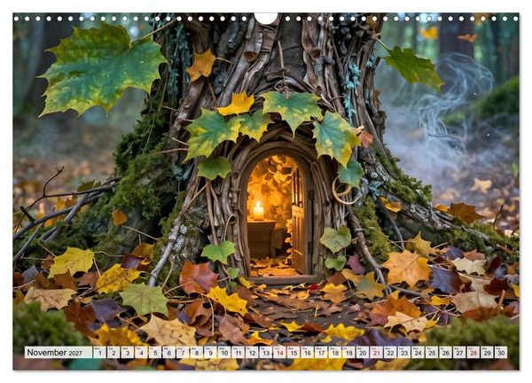 Produktbild: Where the Fairies Dwell - A year of hidden forest homes and gentle magic (Wall Calendar 2027 DIN A3 landscape), CALVENDO 12 Month Wall Calendar