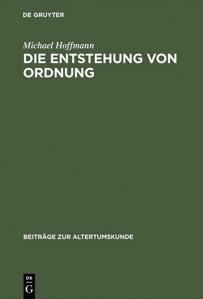 Produktbild: Die Entstehung von Ordnung