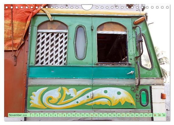 Produktbild: Indien Farbenfrohe LKW (Wandkalender 2026 DIN A4 quer), CALVENDO Monatskalender