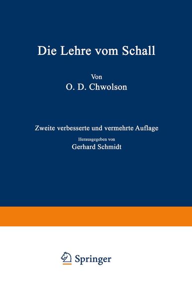 Produktbild: Die Lehre vom Schall
