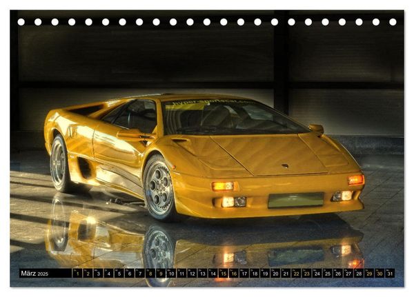Produktbild: Ein Teufel in Gelb Lamborghini Diablo PHOTOART (Tischkalender 2025 DIN A5 quer), CALVENDO Monatskalender