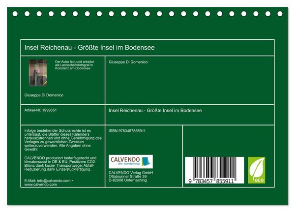 Produktbild: Insel Reichenau - Gr&ouml;&szlig;te Insel im Bodensee (Tischkalender 2026 DIN A5 quer), CALVENDO Monatskalender