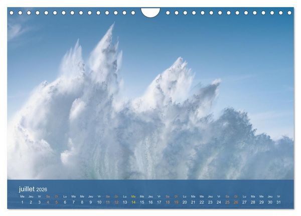 Produktbild: Temp&ecirc;tes c&ocirc;ti&egrave;res - La puissance brute des vagues (Calendrier mural 2026 DIN A4 vertical), CALVENDO calendrier mensuel