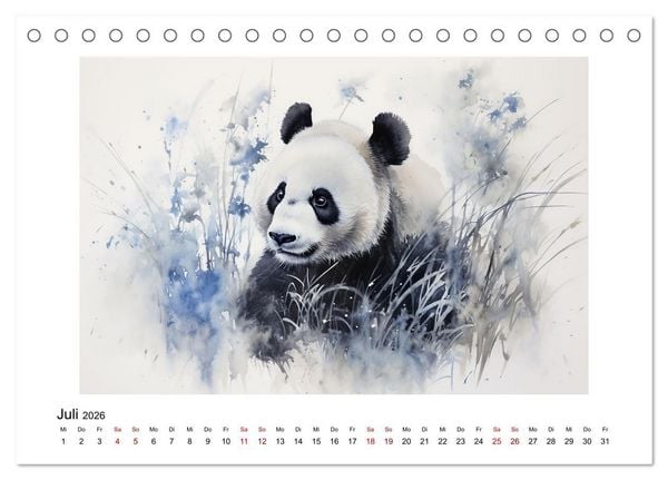 Produktbild: Heiwa - Friedliche Aquarelle im japanischen Stil (Tischkalender 2026 DIN A5 quer), CALVENDO Monatskalender