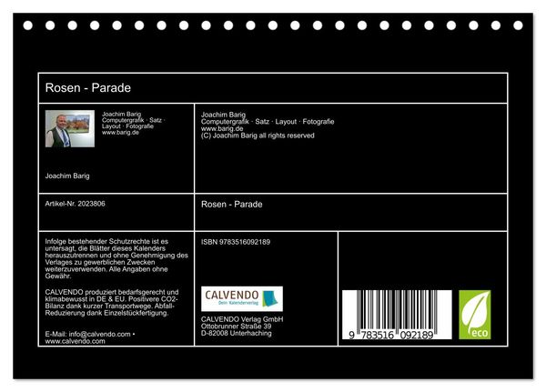 Produktbild: Rosen - Parade (Tischkalender 2026 DIN A5 quer), CALVENDO Monatskalender