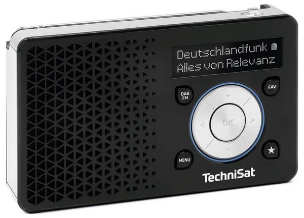 Produktbild: TechniSat DIGITRADIO 1 A Akku-Radio DAB+, UKW, ASA-Warnfunktion wiederaufladbar Schwarz, Silber