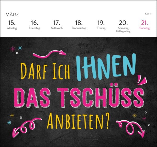 Produktbild: Postkartenkalender 2027: Falls mich jemand sucht: Ich bin im Eimer
