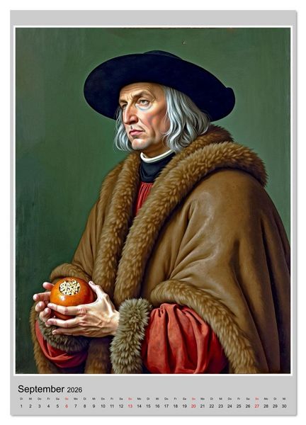 Produktbild: Portr&auml;ts nach Gem&auml;lden ber&uuml;hmter Renaissancek&uuml;nstler (Wandkalender 2026 DIN A3 hoch), CALVENDO Monatskalender