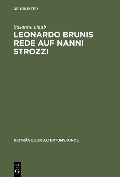 Produktbild: Leonardo Brunis Rede auf Nanni Strozzi