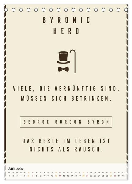 Produktbild: Dichter als Goethe - Der literarische Alkohol-Kalender (Tischkalender 2026 DIN A5 hoch), CALVENDO Monatskalender