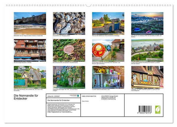 Produktbild: Die Normandie f&uuml;r Entdecker (hochwertiger Premium Wandkalender 2027 DIN A2 quer), Kunstdruck in Hochglanz